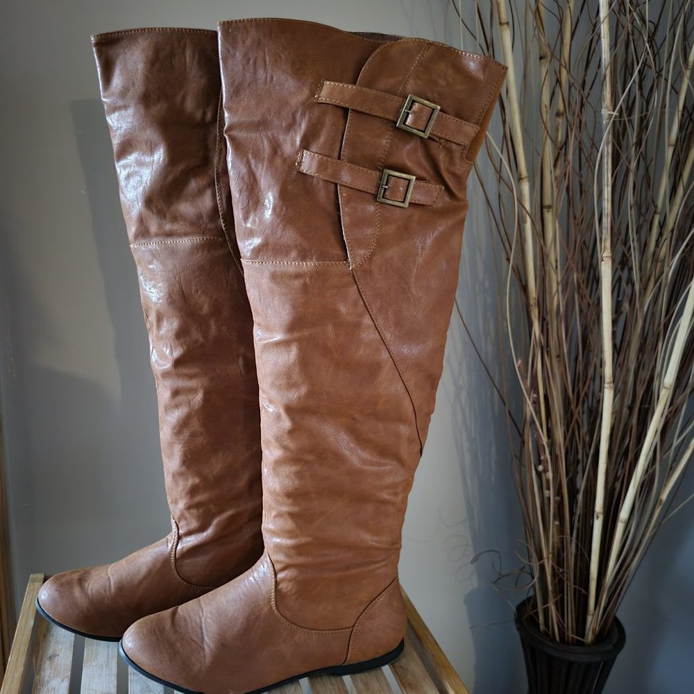 Over the Knee Brown Boots